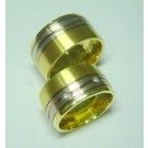 aliança casal ouro amarelo e branco cod 3042/ gms35 / com 6