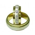 aliança casal  cod 3045 com 12 brihts gms 12