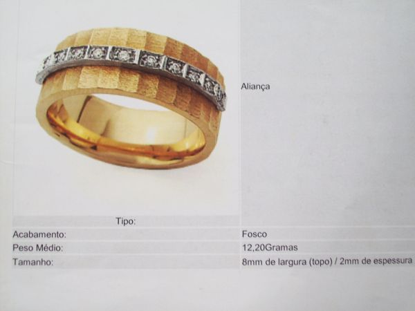 aliança unica cod 3041 fosca gms 12.20 duas cores