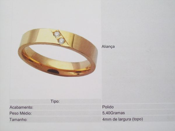 aliança casal cod 3017 10,80 gms 2 pontos brilhts