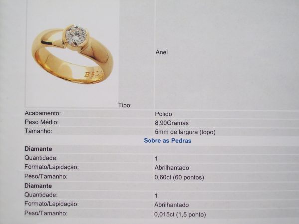 anel  cod 3038 acabamento polido 1brilht gms 8.90