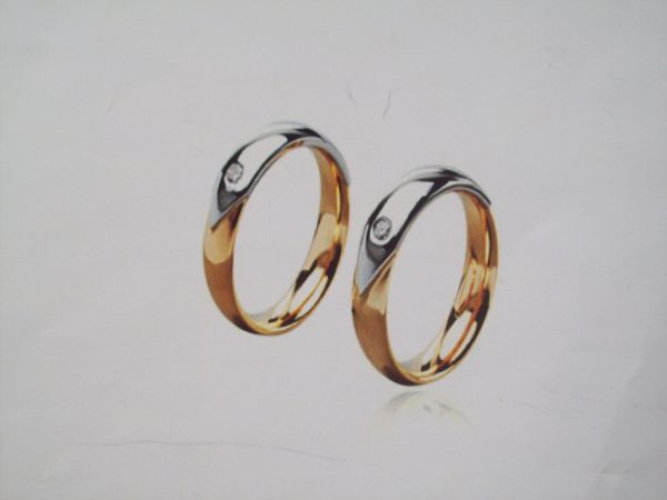 aliança casal duas cores  cd 3013 / 8 gms